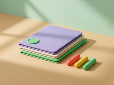Trois dossiers de couleur en pâte, celui du dessus marqué d’un tampon vert.