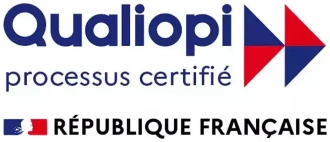 Logo Qualiopi, processus certifié, République française