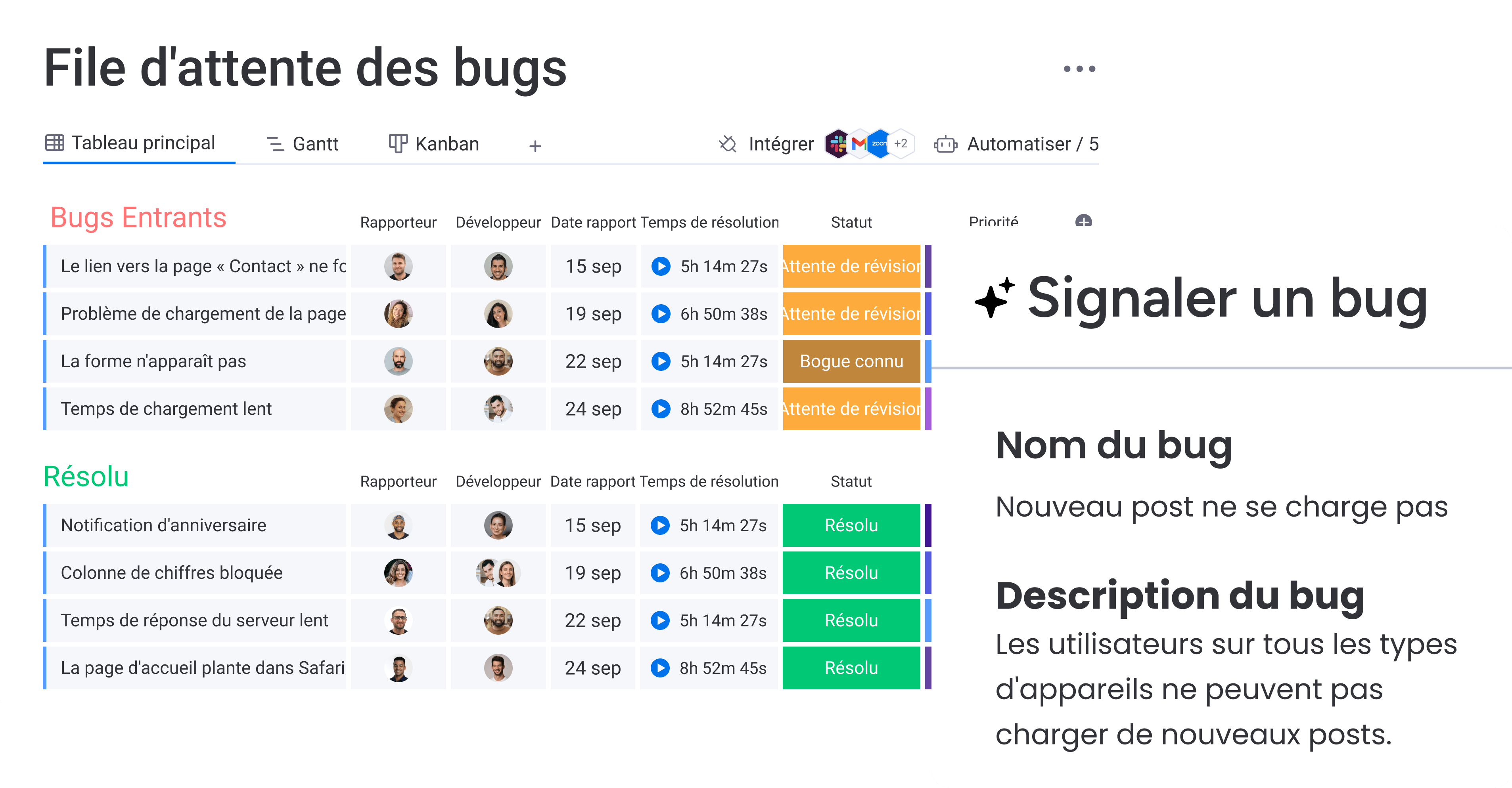 Gestion et identification des bugs grâce à l'IA intégrée de monday dev.