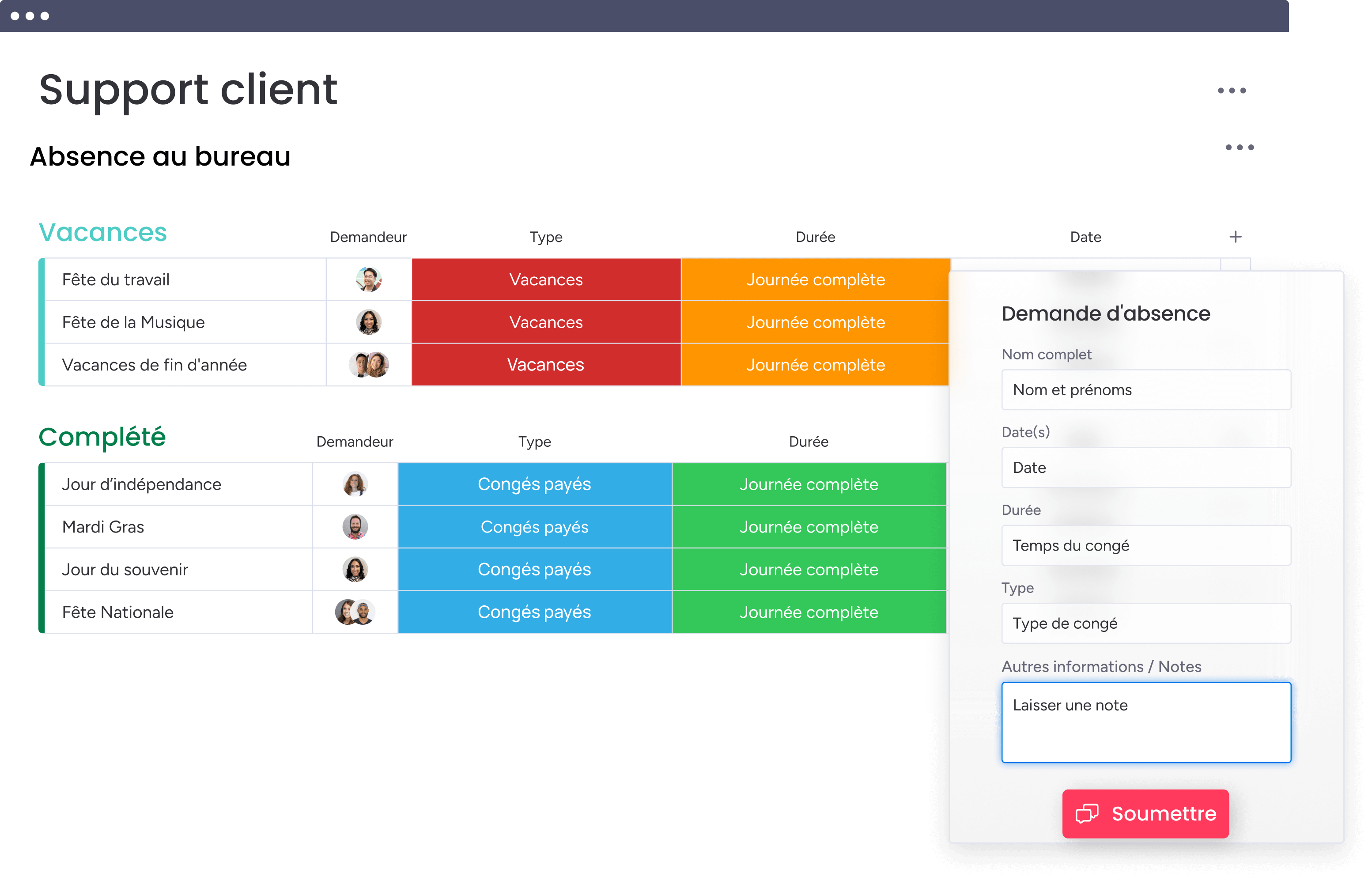 Ethanolle configure monday service pour la gestion du cycle de vie des employés d'une entreprise.
