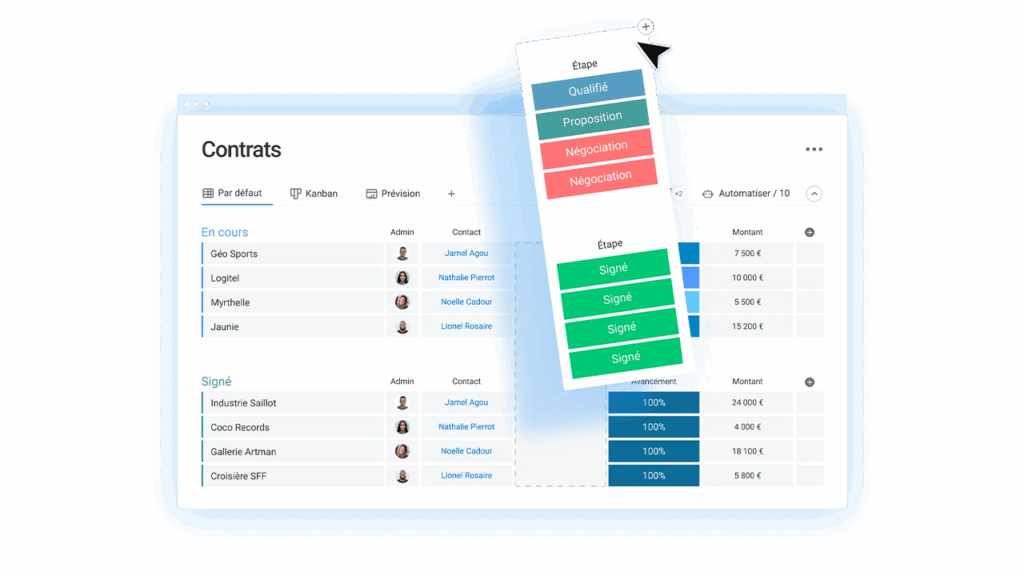 Des documents centralisés et sécurisés sur le CRM assurance de monday.com