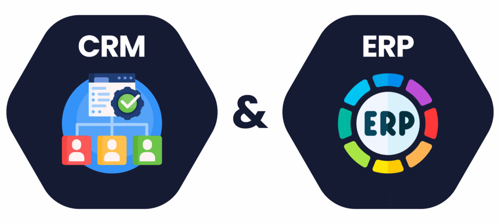 CRM et ERP comme solutions distinctes pour gestion client et pilotage des processus internes.