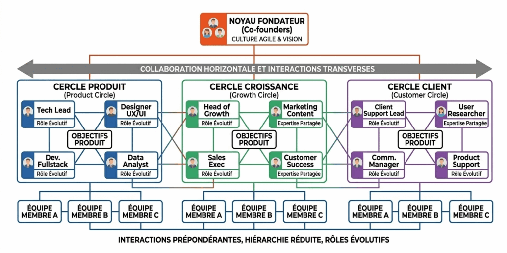 Exemple du modèle startup d'un organigramme.