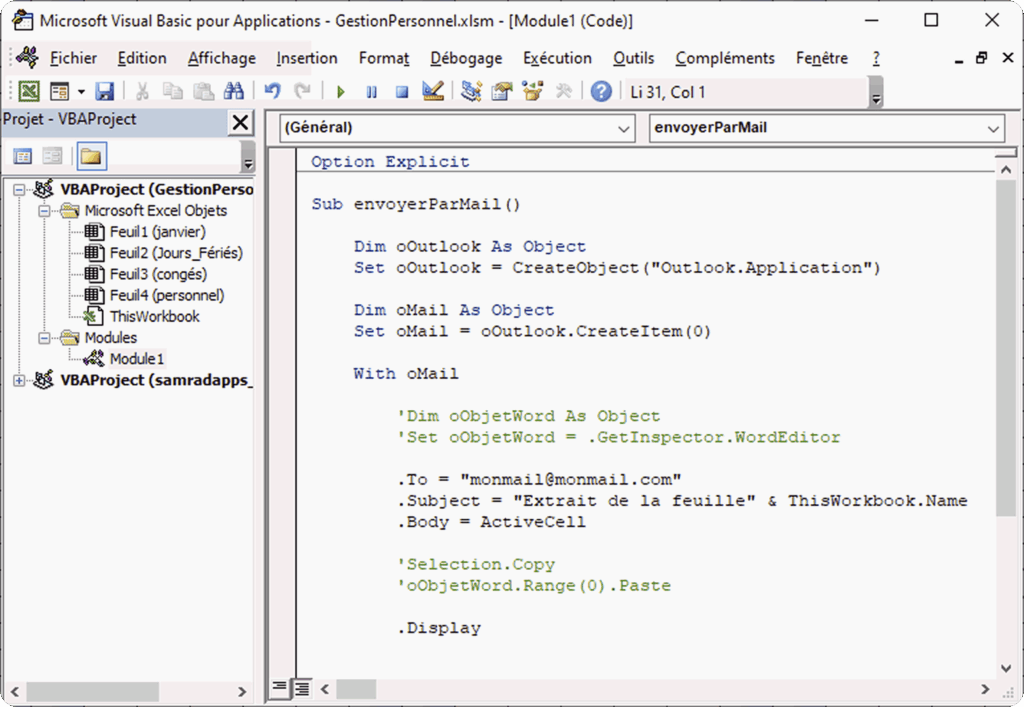 Comparatif monday vs Excel avec script VBA Excel pour automatisation et envoi d’emails
