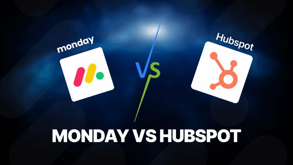 Comparatif monday CRM vs HubSpot avec visuel de couverture et logos des deux outils