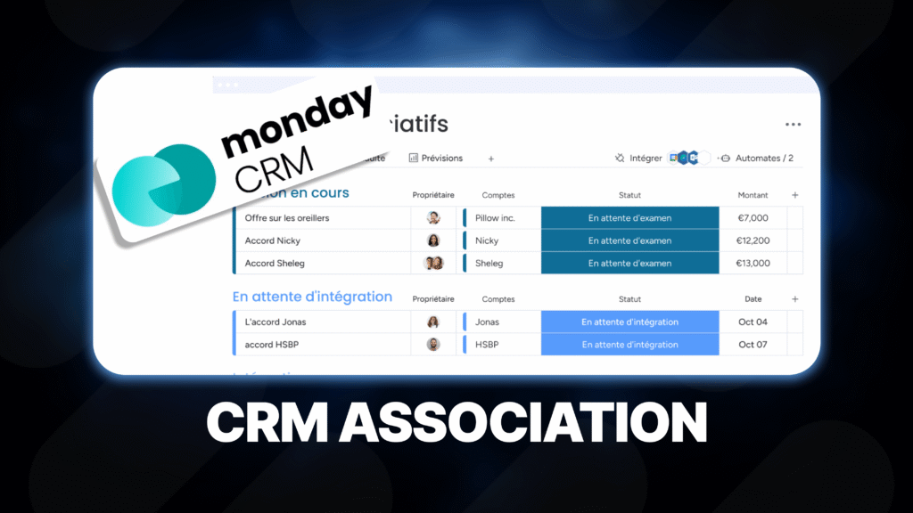 Image de couverture présentant la solution monday CRM dédiée à la gestion d'un CRM association.