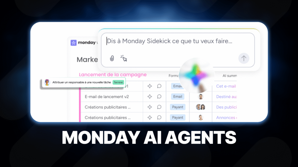 Couverture officielle pour un guide sur les monday AI agents et l'automatisation intelligente.