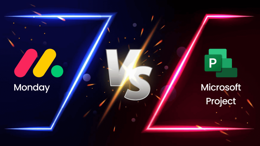 Visuel d'accueil de l'article de comparatif monday.com vs Microsoft Project.