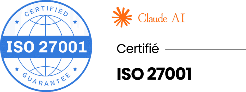 Logo de certification ISO 27001 pour Claude AI.