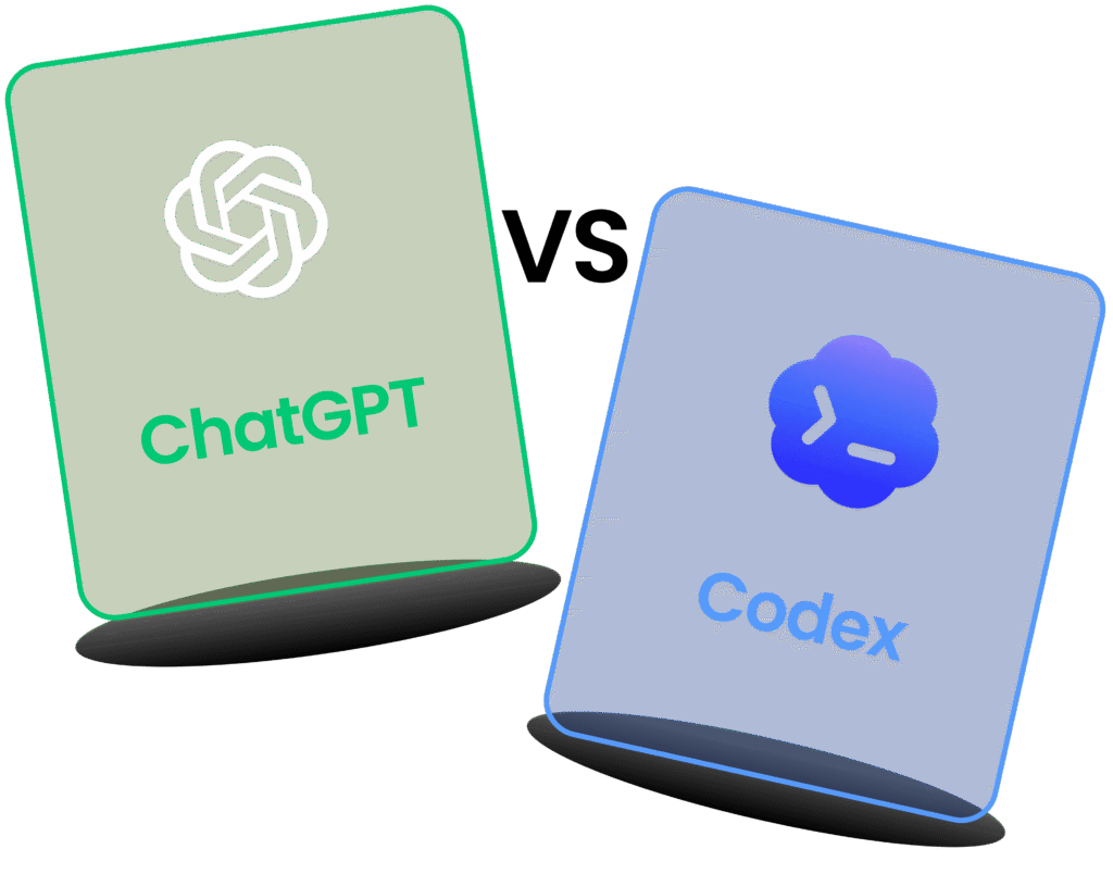 Comparatif visuel entre ChatGPT et Codex.