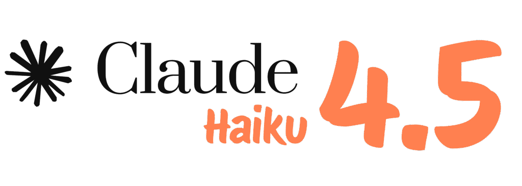 Logo d'Anthropic avec l'inscription Claude Haiku 4.5 en lettres noires et orange.