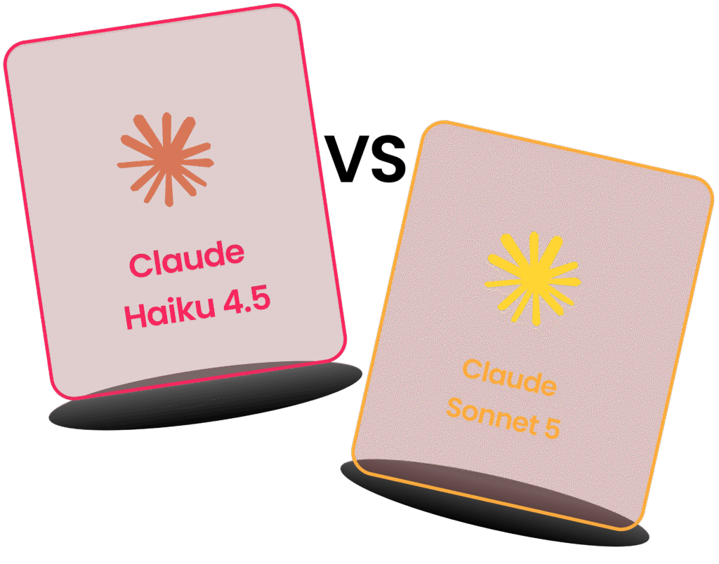Duel visuel entre deux cartes représentant Claude Haiku 4.5 et Claude Sonnet 5.