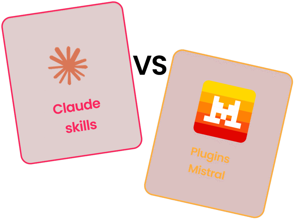 Comparatif visuel entre Claude Skills et Plugins Mistral.
