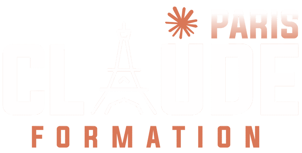 Visuel d'accueil du programme avec le logo d'Anthropic pour la Formation Claude Paris.