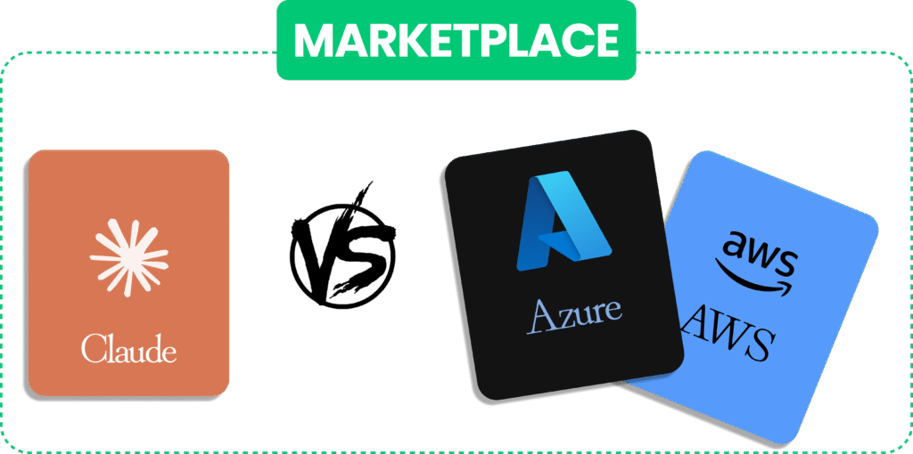Positionnement de Claude Marketplace face aux marketplaces cloud d'AWS et Azure.